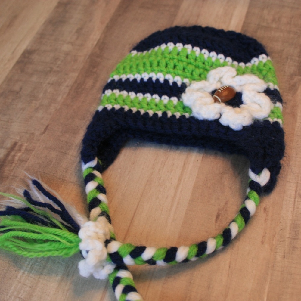 Crochet Seahawks Baby Girl Hat